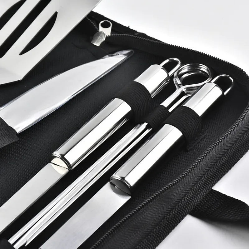 Stainless Steel BBQ Tool Set with Apron