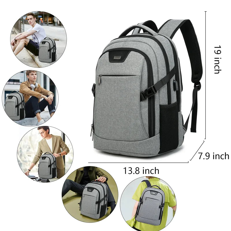 Backpack 15.6-inch Laptop USB Charge Travel Notebook
