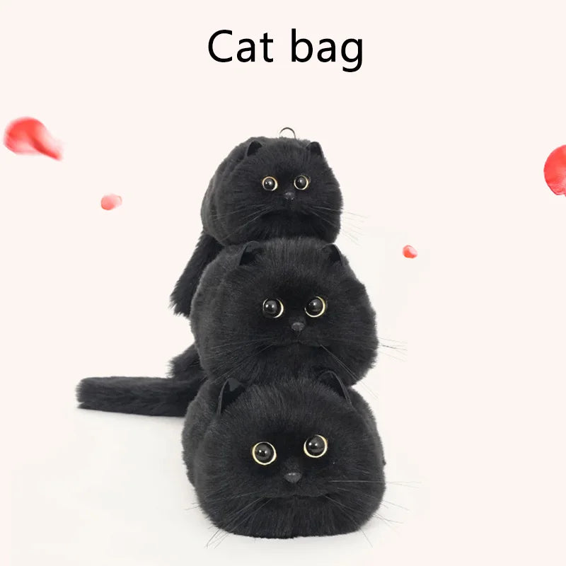 Luxury Mini Cute Black Cat Bag Women's Leather Handbags