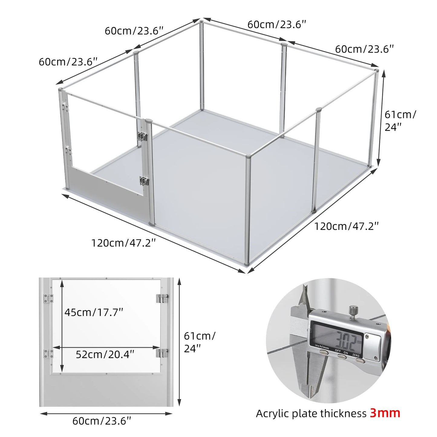 Acrylic Dog Playpen Fence