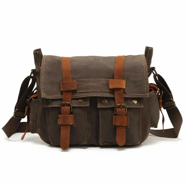 Men's Vintage Canvas Leather Satchel