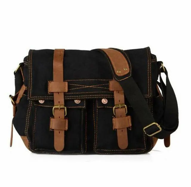 Men's Vintage Canvas Leather Satchel