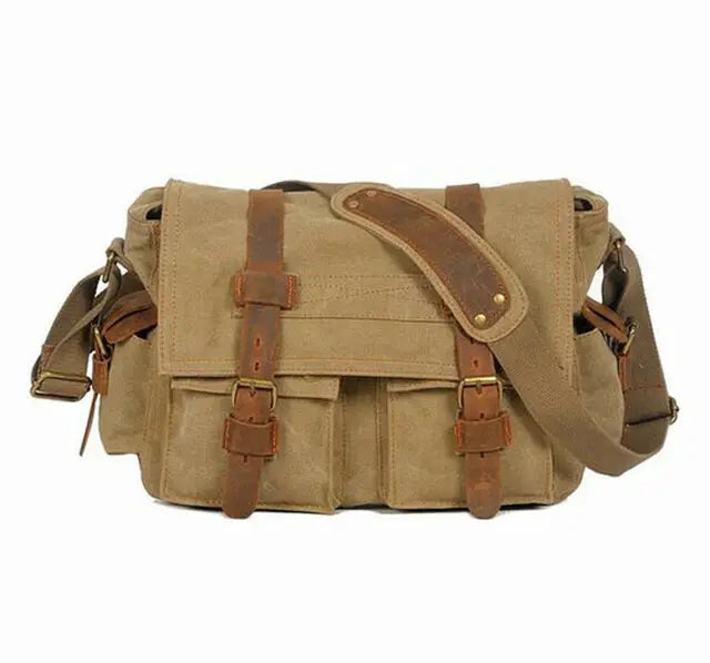 Men's Vintage Canvas Leather Satchel