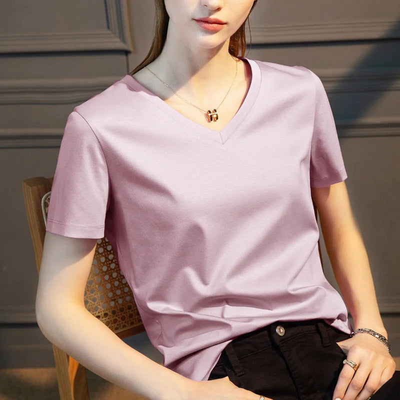 T-shirt Soft Mulberry Silk Cotton