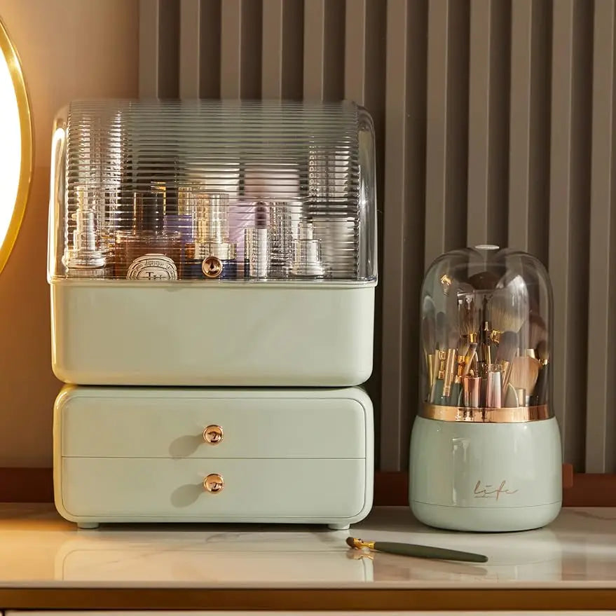 Large Makeup Organizer with Brush Holder