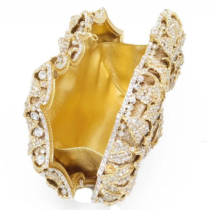 Elegant Flower Crystal Evening Bag