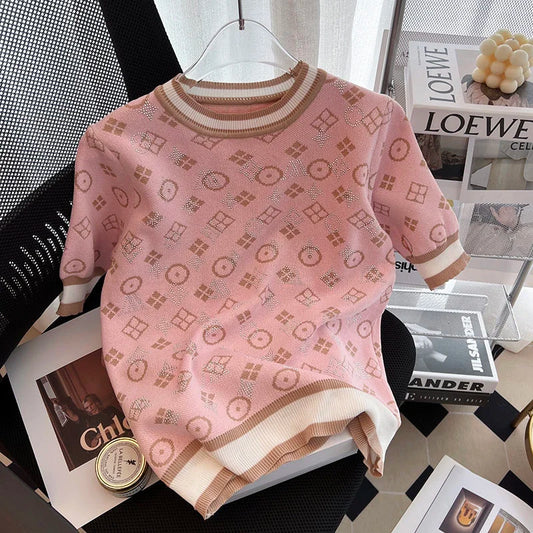 Summer Women Short Sleeve Fashion Knit