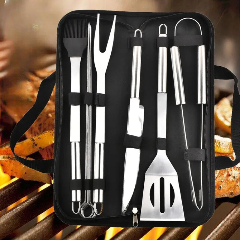 Stainless Steel BBQ Tool Set with Apron