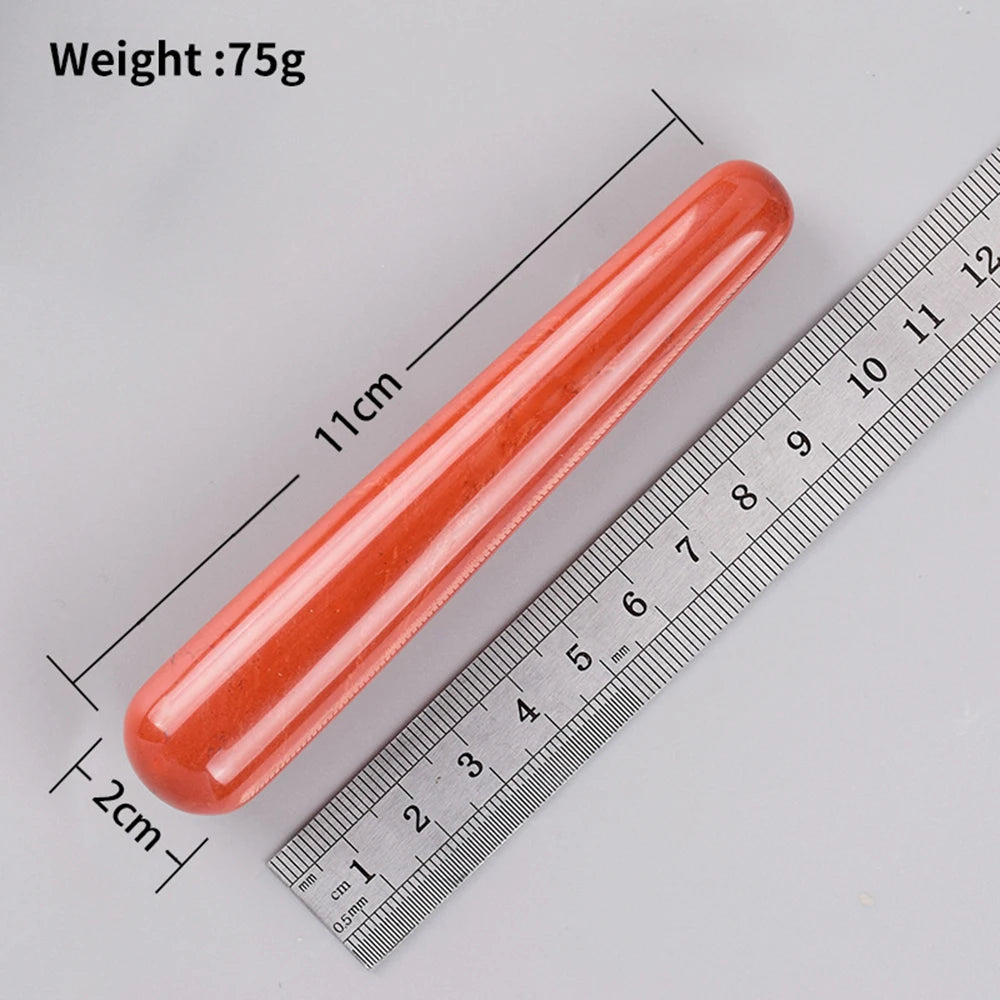 5Pcs/Lot Natural Red Jasper Wand Facial Skin Care Tools Massage Beauty Lifting Slimming Massage Stick Wholesale & DropShipping