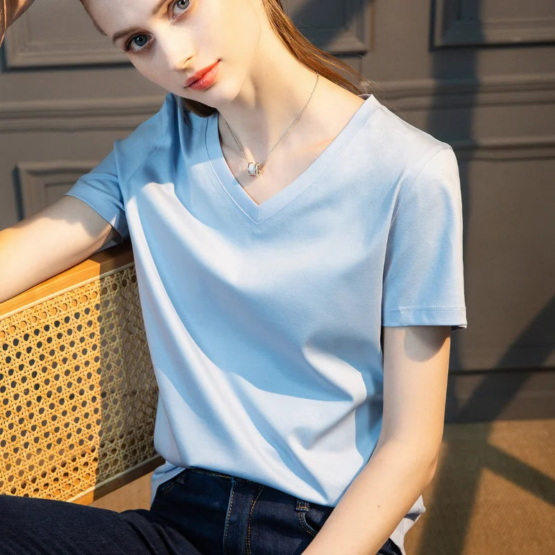 T-shirt Soft Mulberry Silk Cotton