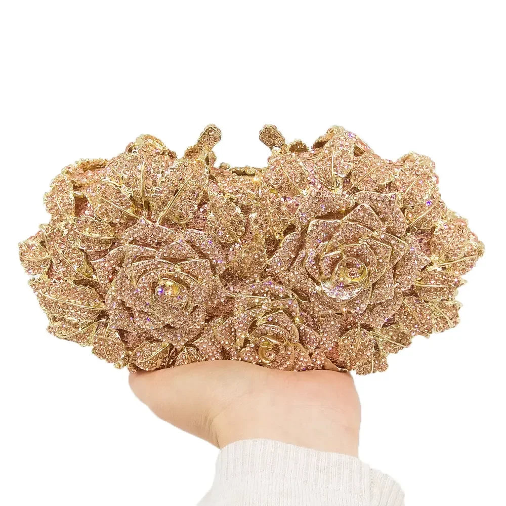 Elegant Flower Crystal Evening Bag