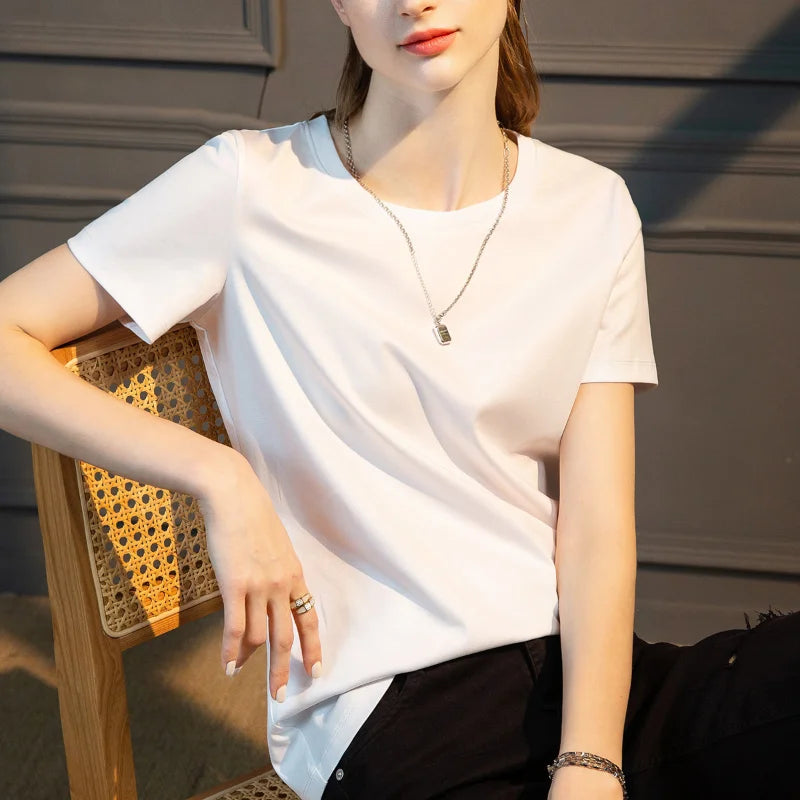 T-shirt Soft Mulberry Silk Cotton