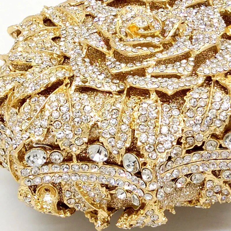 Elegant Flower Crystal Evening Bag