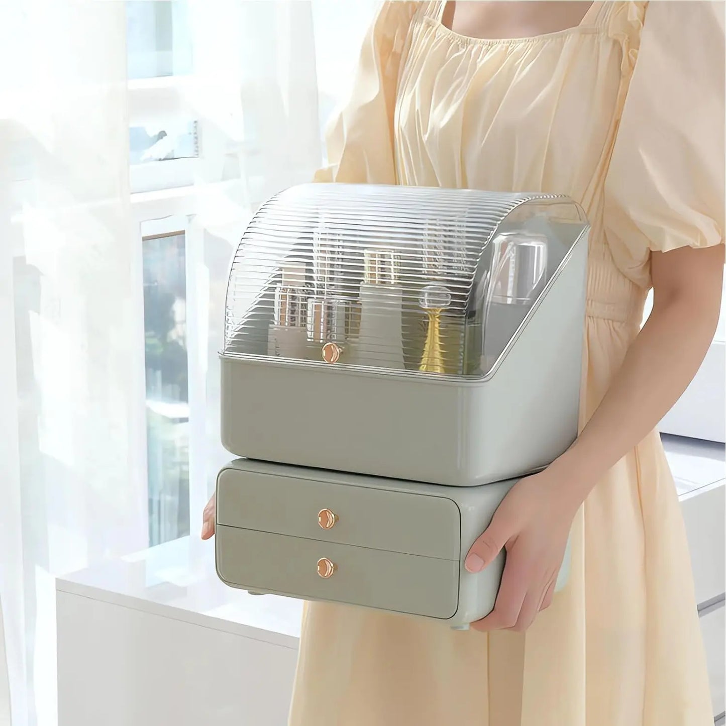 Large Makeup Organizer with Brush Holder