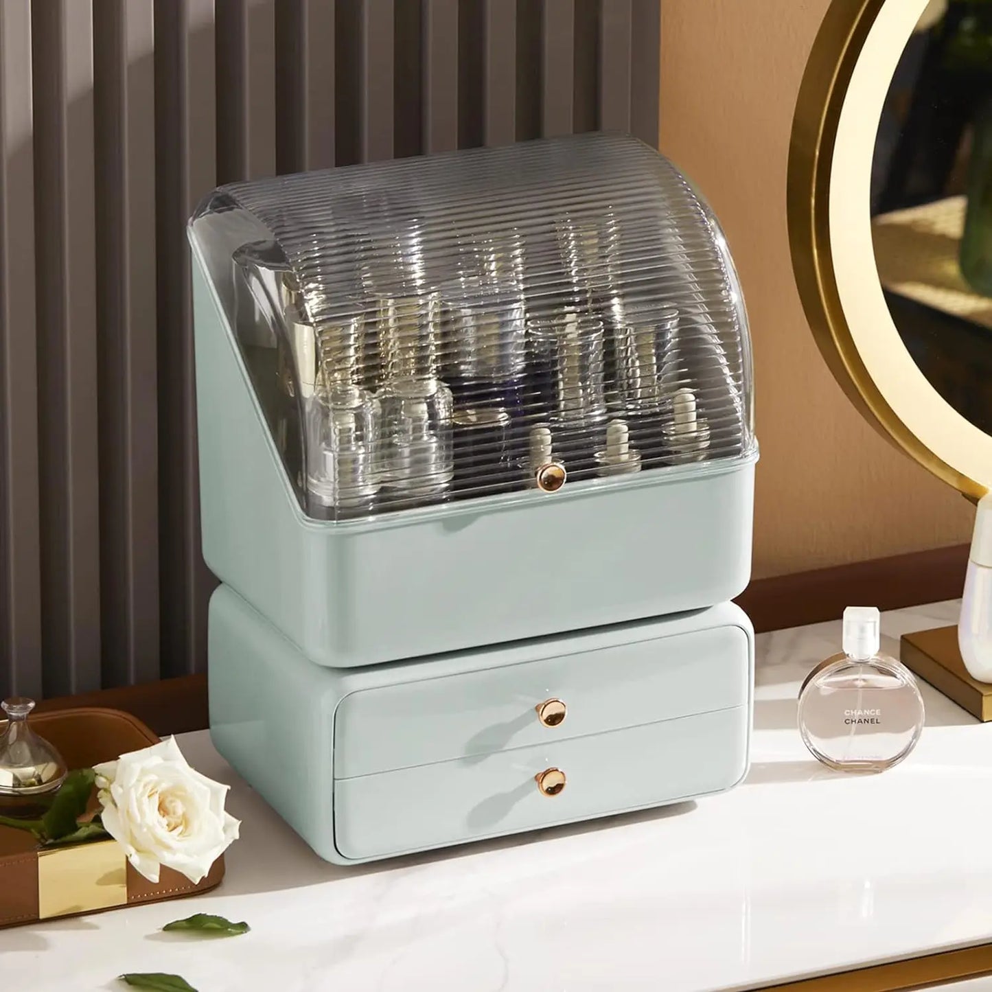 Large Makeup Organizer with Brush Holder