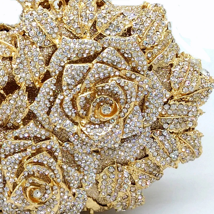 Elegant Flower Crystal Evening Bag