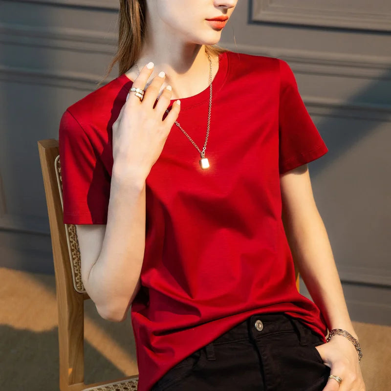 T-shirt Soft Mulberry Silk Cotton