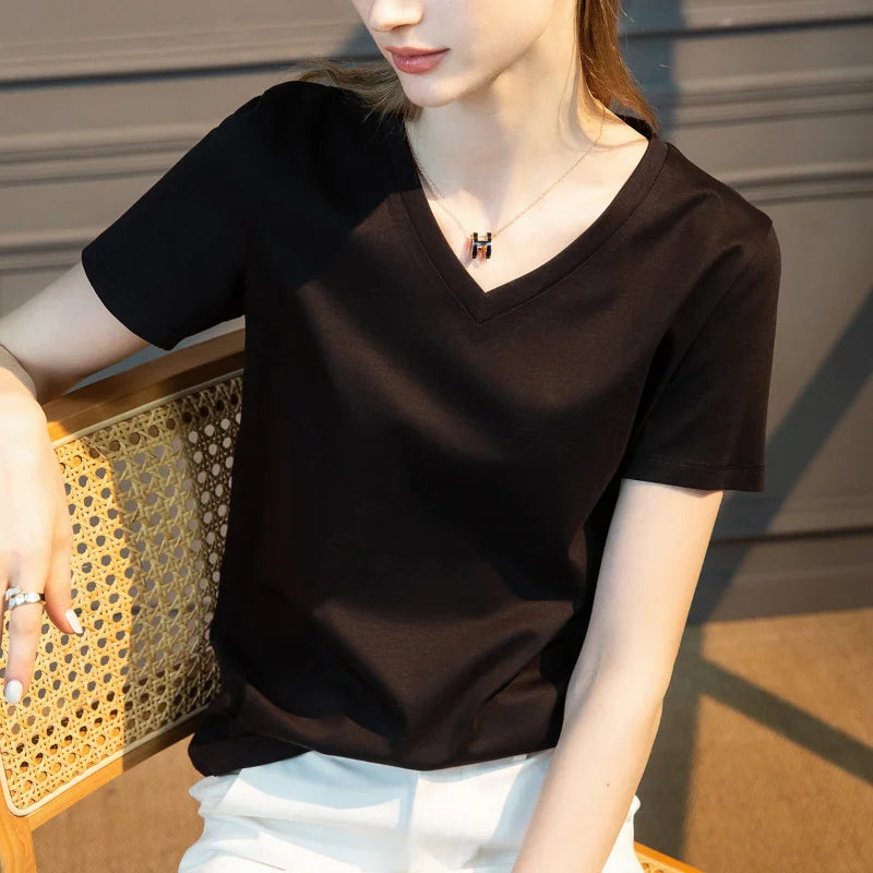 T-shirt Soft Mulberry Silk Cotton