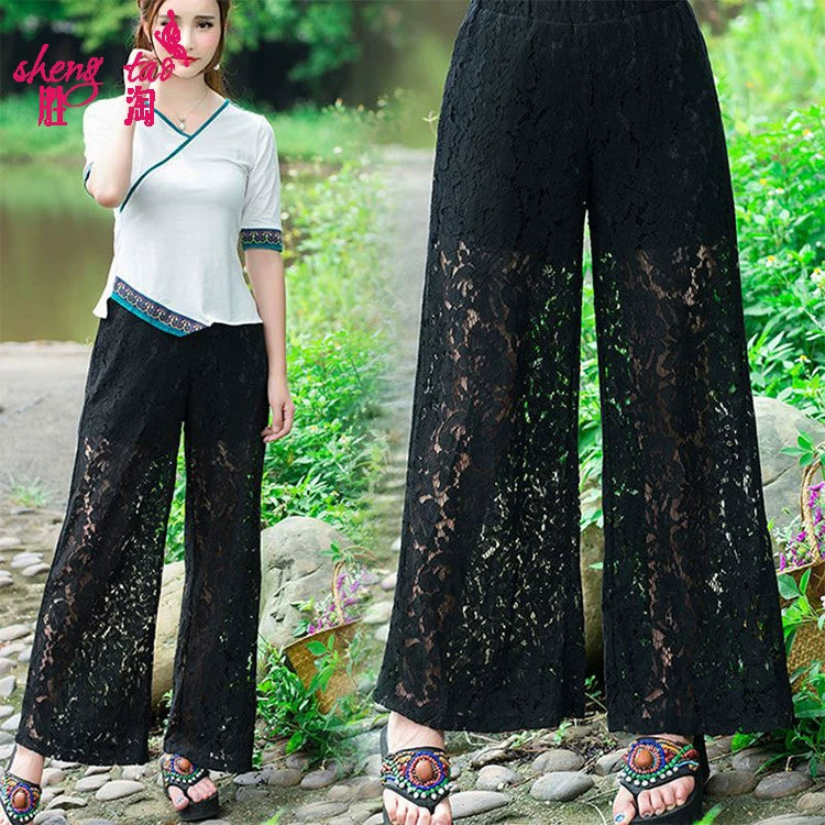 Wide Leg Pants Lace